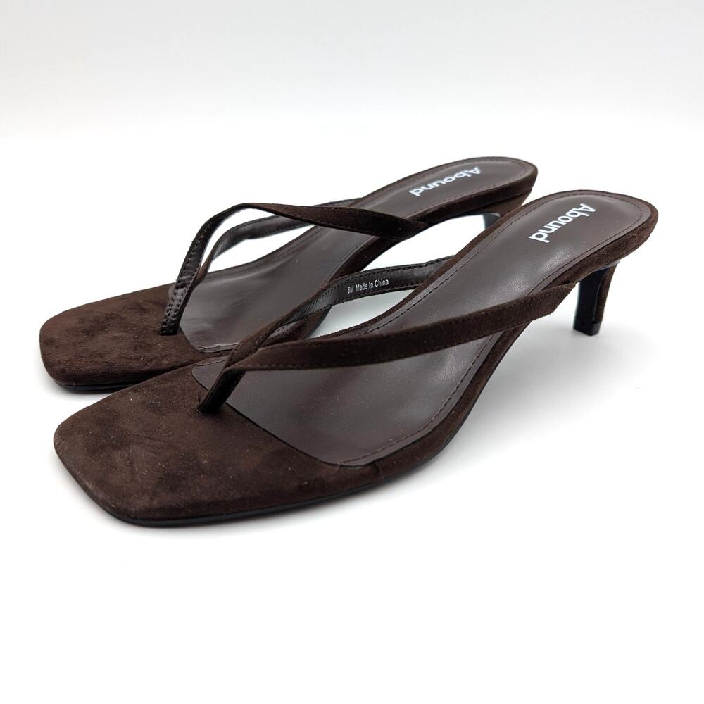 Abound Tina Kitten Heel Sandals Open Toe Women's Brown Size US8M EU38.5